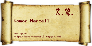 Komor Marcell névjegykártya